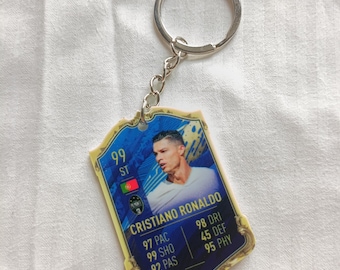 Llavero de Cristiano Ronaldo Juventus Fut Card / Regalo de CR7 Juve para él / Llavero acrílico / Leyenda de Portugal / Regalo de tarjeta Piemonte Calcio