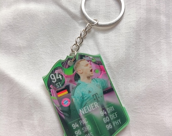 Manuel Neuer Bayern Munich Fut Card Keychain | Football Gift for Him | Acrylic Keychain | Germany Goalkeeper Legend | Bundesliga Gift