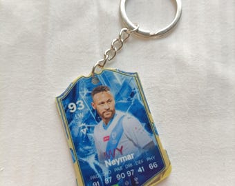 Neymar Jr Al Hilal Fut Card Keychain | Brazil Football Gift for Him | Acrylic Keychain | Saudi Pro League Star | FC25 Card Gift for Fan