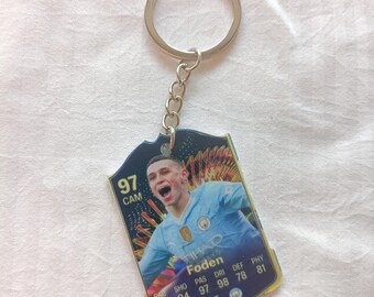 Foden Manchester City 97 CAM FC23 Fotbollskort Nyckelring Nyckelring