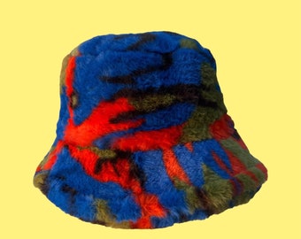 Sombrero de pescador peludo, sombrero de pescador de piel sintética, sombrero de pescador, sombrero de pescador de camuflaje, sombrero de piel, sombrero de pescador para invierno, regalo de novia