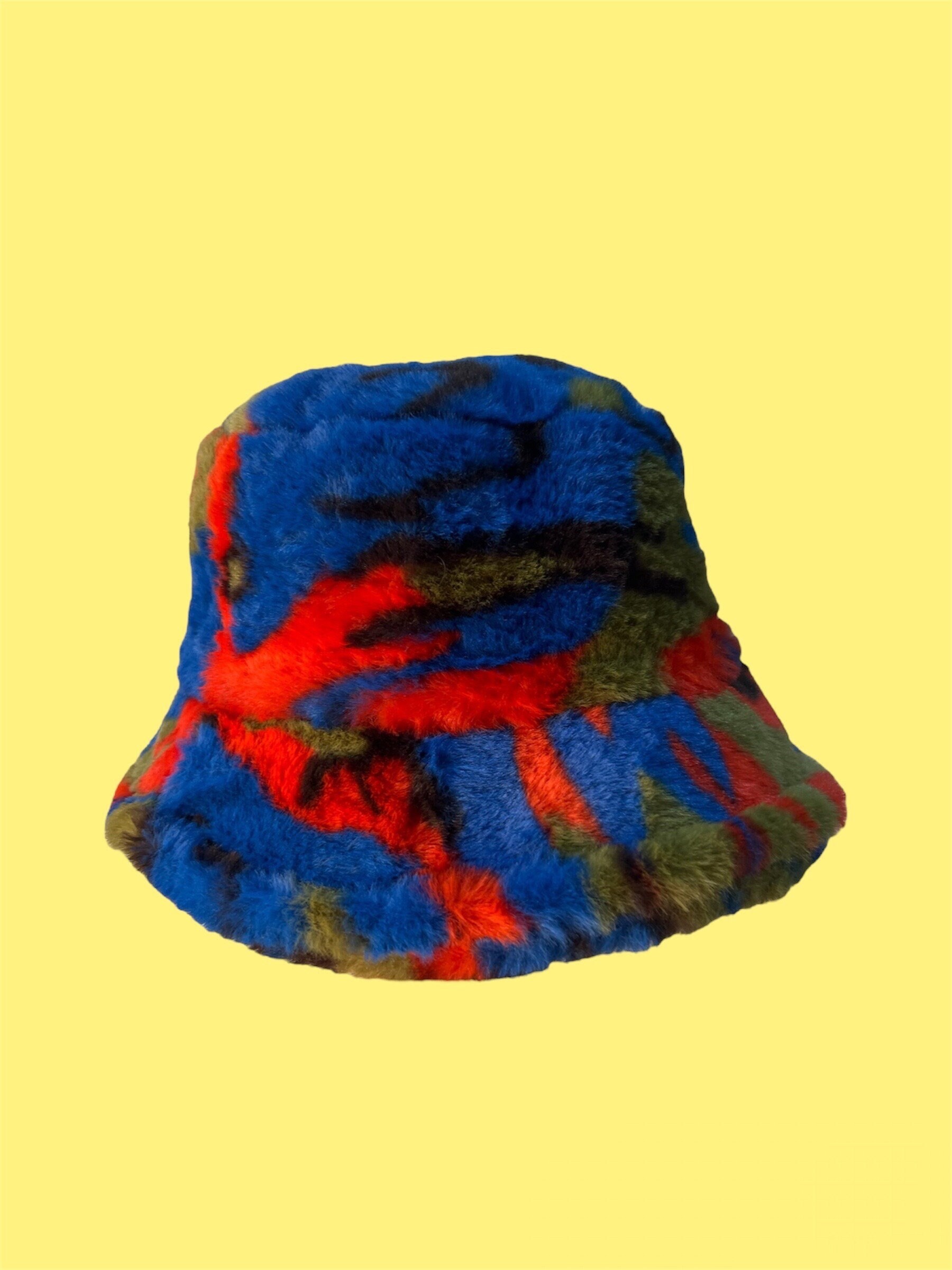 Faux Fur Bucket Hat Camouflage Printed Fisherman Cap Lovskoo Women main image 2