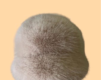 Sombrero de pescador peludo, sombrero de pescador de piel sintética, sombrero de pescador, sombrero de pescador color crema, sombrero de pescador color canela, regalo del día de San Valentín, regalo para ella