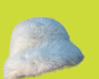 Sombrero de pescador peludo, sombrero de pescador de piel sintética, sombrero de pescador, sombrero de pescador blanco, sombrero de pescador blanco peludo, regalo del día de San Valentín, sombrero de pescador para el invierno