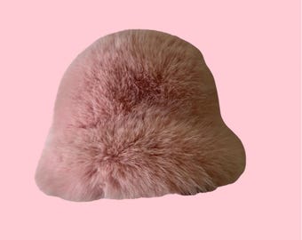 Sombrero de pescador peludo rosa, sombrero de pescador de piel sintética, sombrero de pescador, sombrero de pescador rosa, sombrero rosa, sombrero peludo rosa, regalo para novia, regalo para el día de San Valentín