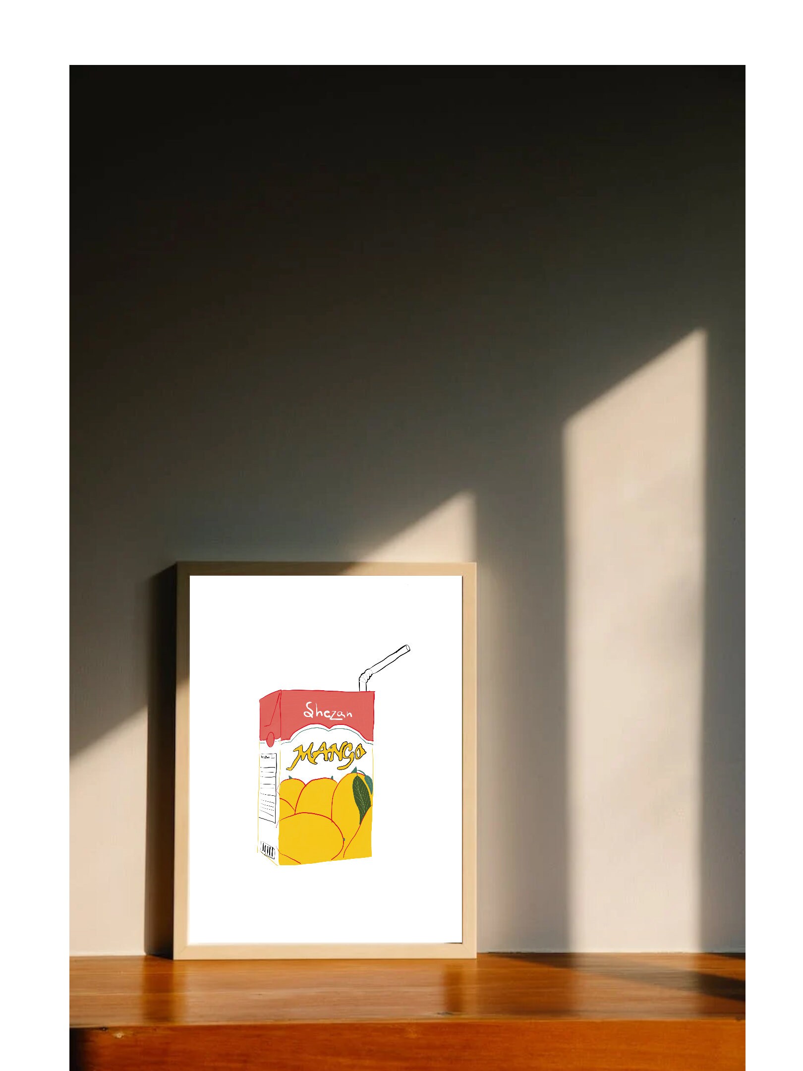 Mango Juice Poster-Urdu Digital Wall art- Retro South Asian Pop Art