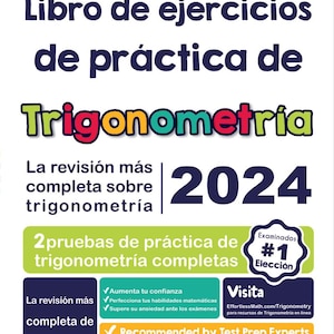 Trigonometry Practice Workbook with Solutions 2024 (Spanish Edition)