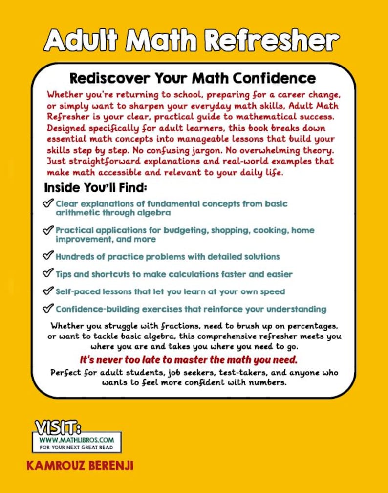 Adult Math Refresher 2025 - Etsy