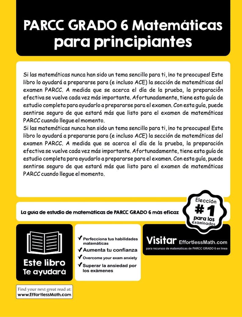 PARCC Grado 6 Matemáticas Para Principiantes - Etsy