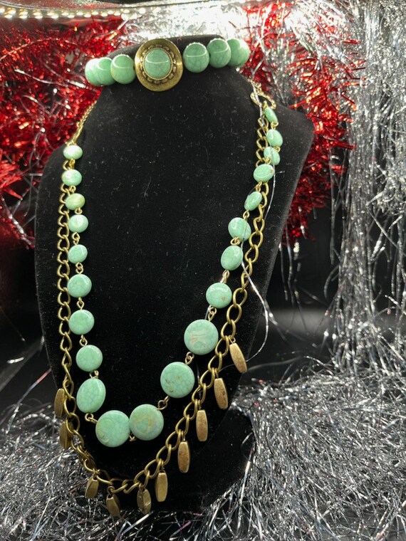 Faux turquoise necklace sale