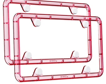 MTWKS Premium Polycarbonate License Plate Frame Universal US Canada Car License Plate Holder Weather-Proof UV-Proof Accessories Included