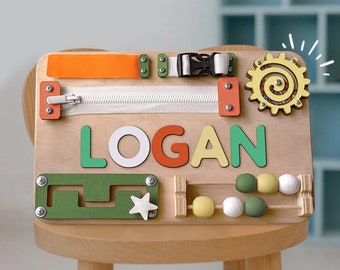 Personalized Wooden Name Puzzle Montessori Sensory Toys Customised Busy Board Baby Gift, 1st Baby Birthday Gift, Kids Toddlers Girl Boy Toys