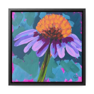 Coneflower Colorful Flower Canvas Contemporary Framed Wall Art