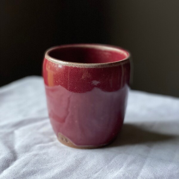 Handmad Small Red Ceramic Vase Pencil Cup