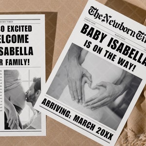 Editable Newspaper Baby, A Baby Is Coming Soon Newspaper Template, Baby On The Way Newspaper, Newspaper With Baby Announcement, Download
