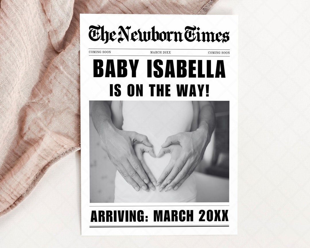 Custom Baby Announcement Newspaper, Newspaper With Baby Announcement