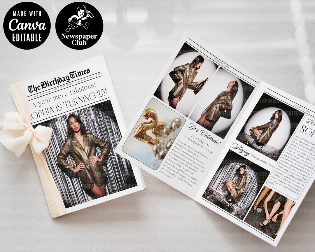 Happy Birthday Newspaper, Custom Newspaper Template, Birthday ...