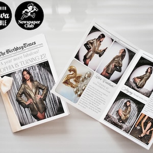 Personalized Birthday Newspaper, Newspaper Poster Gift for Men and Women, Editable Photos Large Newspaper Templates, Canva Digital Download