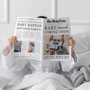 Baby Announcement Newspaper, Baby Coming Newspaper, Newspaper Template Baby Coming Soon, Baby Coming Soon Newspaper, Newspaper Template Baby