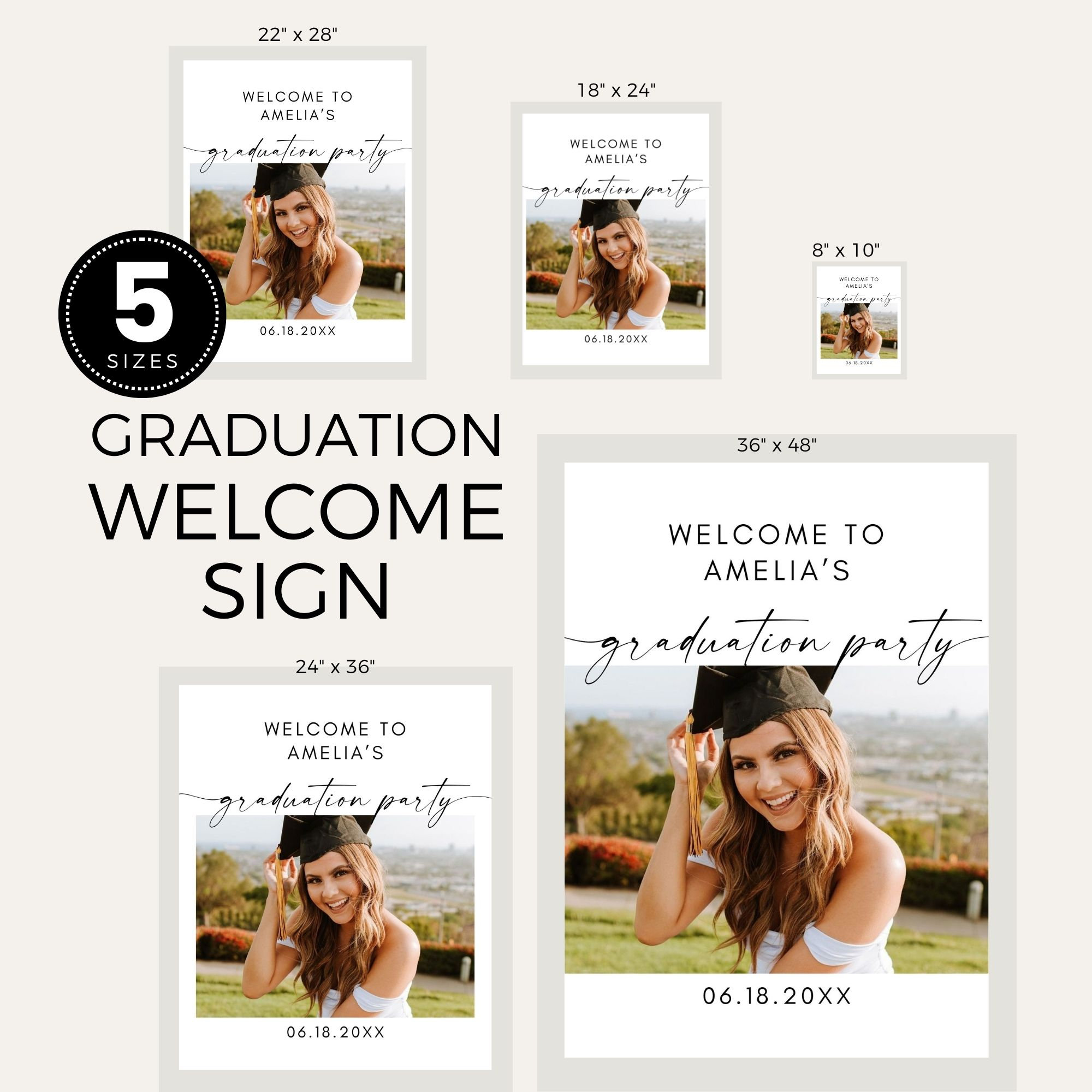 EDITABLE Graduation Signs Template Bundle, Printable Grad Party ...