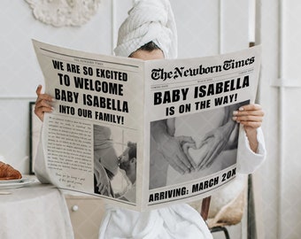 Custom Baby Announcement Newspaper, Baby News Newspaper, Baby Reveal Newspaper, Newspaper Baby Announcement Print, Baby On The Way Newspaper