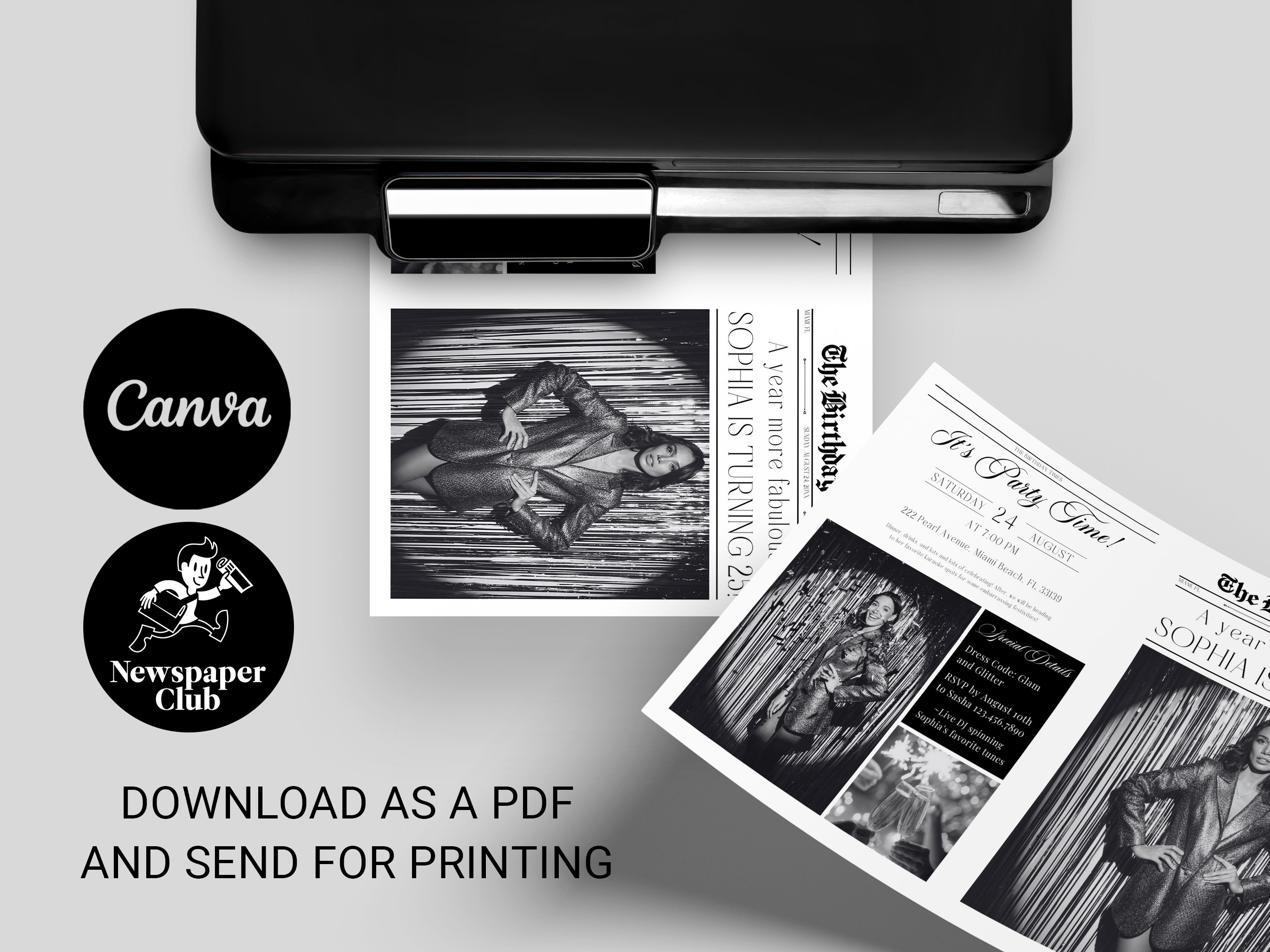 Customizable Happy Birthday Day Newspaper Printable