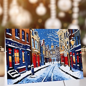 10x Escena invernal de Ámsterdam / Tarjeta navideña / Tarjeta de felicitación festiva (paquete de 10) / Tarjeta de felicitación artística