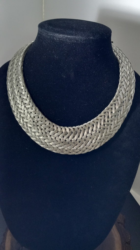 Vintage Woven Wire Collar Necklace