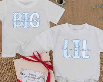 Big Brother Little Brother Matching Shirts, Matching Sibling Outfits, Brother Toddler Tees, Family Photo Outfit, Baby Shower Gift