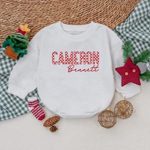 Personalized Christmas Baby Romper, Boys Christmas Bodysuit, Baby Christmas Outfit, Winter Baby Clothes, Christmas Gift, Coming Home Outfit