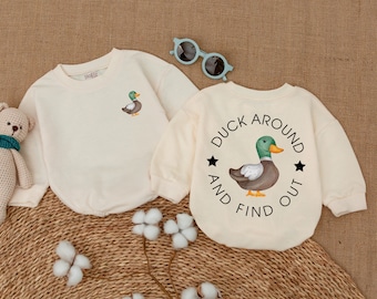 Duck Around and Find Out Romper, Duckling Baby Bodysuit, Funny Baby Outfit, Bubble Romper, Infant Baby Clothes, Trending Animal Shirt