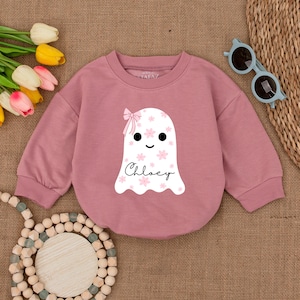 Custom Name Cute Boo Baby Romper, Little Boo Romper, Halloween Ghost Bodysuit, Fall Baby Outfit, Halloween Baby Shower Gift, Bubble Romper