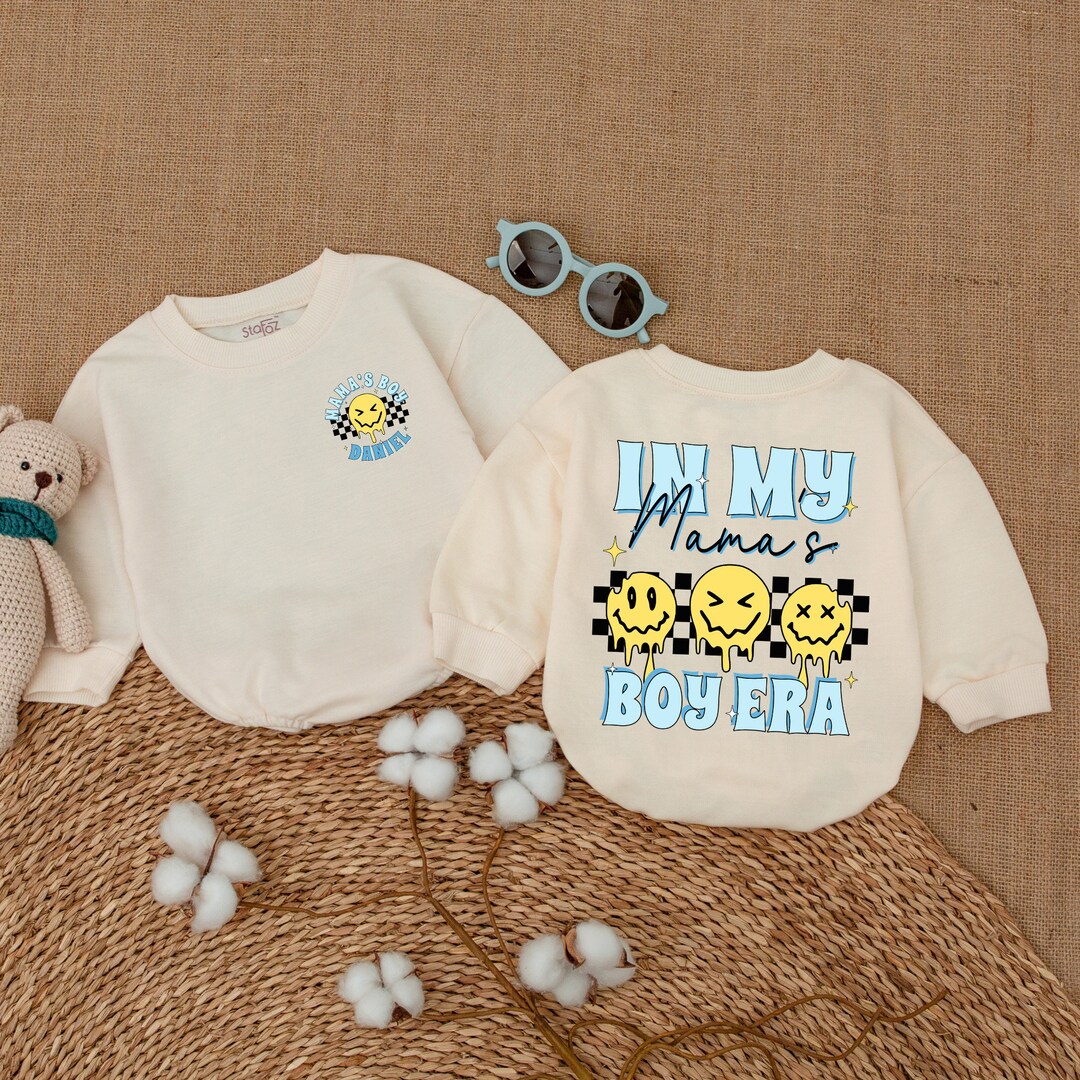 Personalized Newborn Baby Boy Bubble Romper, Baby Boys Bodysuit, Mama's ...