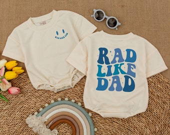 Rad Like Dad Romper, Rad Like Dad Toddler T-Shirt, Smiley Face Bodysuit, Toddler Boys Shirt, Toddler Baby Clothes, Pregnancy Announcement