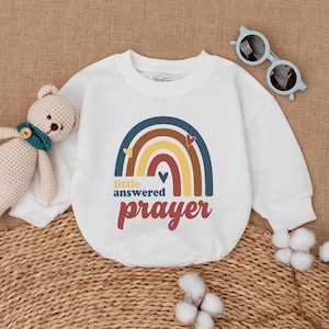 Little Answered Prayer Romper, Religious Baby Bodysuit, New Baby Bodysuit, Newborn Baby Clothes, Pregnancy Announcement, Baby Shower Gift