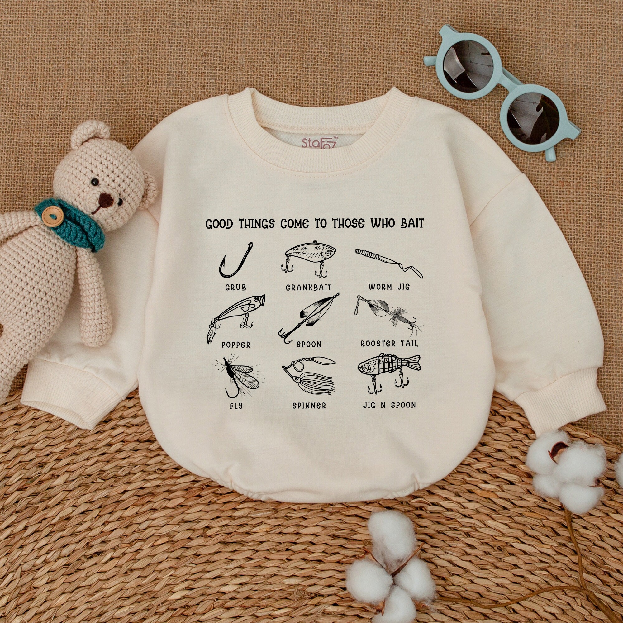 Good Things Come To Those Who Bait Romper, Fishing Baby Bodysuit, Cute Fishing Outfit, Fishing Hook, Newborn Baby Clothes, Baby Shower Gift