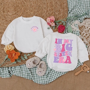 In My Big Sister Era Baby Romper, Cute Big Sis Bodysuit, Baby Girl Outfit, Big Sister Gift, Birth Announcement, Pregnancy Announcement