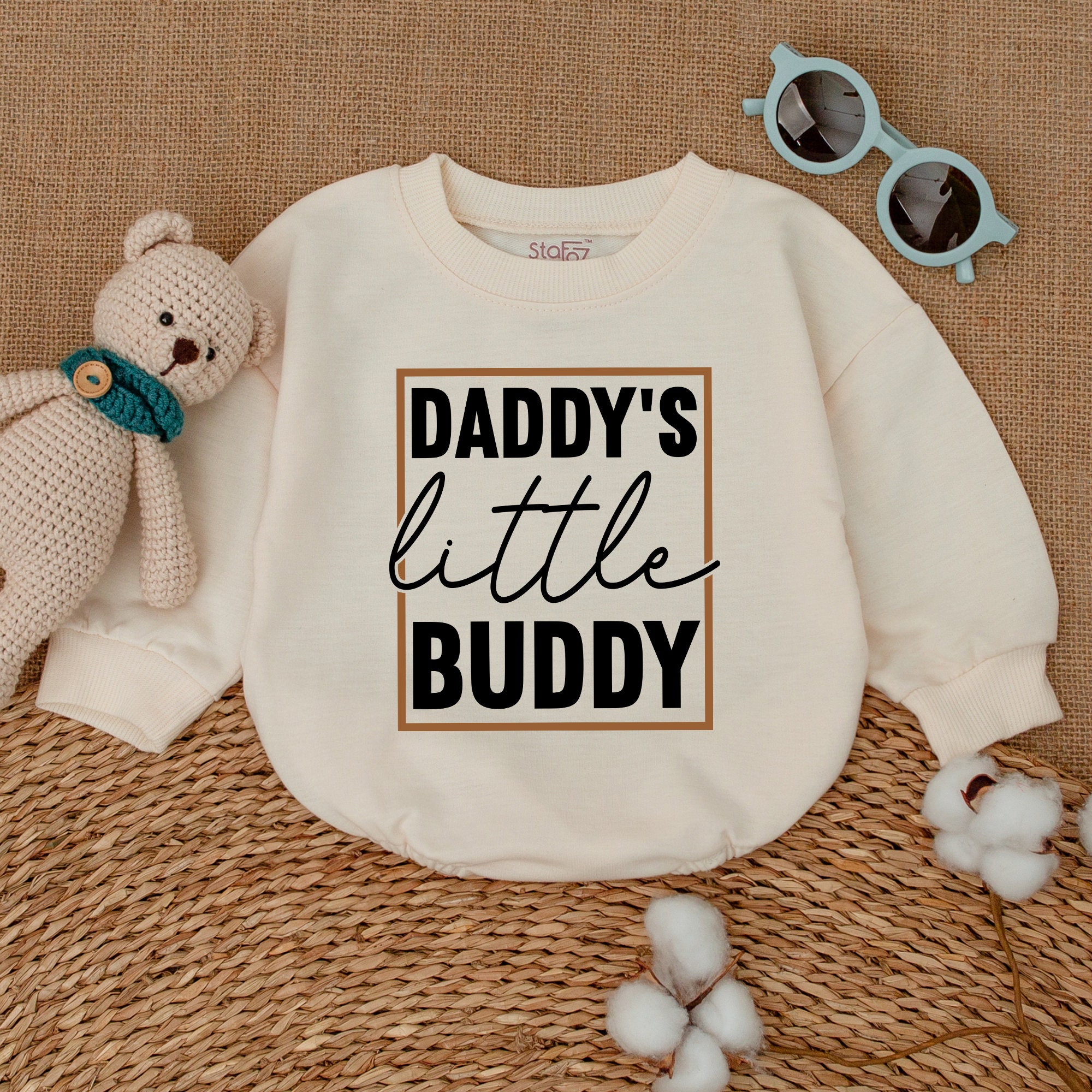 Daddy's Little Buddy Romper, Father's Day Bodysuit, Baby Boy Clothes, Baby Boy Romper, Newborn Outfit, Baby Announcement, Baby Shower Gift