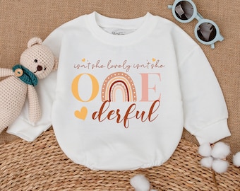 Isn't She Lovely Insn't She Onederful Romper, Onederful Rainbow Bodysuit, Boho Rainbow 1st Birthday Outfit, Baby Bubble Romper, Baby Clothes