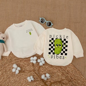 Little Pickle Romper, Pickle Vibes Baby Bodysuit, Little Dill Bodysuit, Hipster Baby Clothes, Vegan Baby One Piece, Funny Baby Outfit