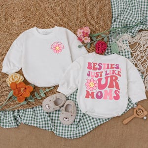 Besties Just Like Our Moms Baby Romper, Cute Little Besties Baby Bodysuit, Best Friends Matching Outfit, Baby Girl Clothes, Baby Shower Gift