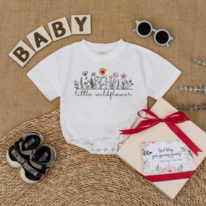 Little Wildflower Baby Romper, Floral Baby Girl Outfit, Boho Girl Infant Bodysuit, Summer Baby Clothes, Baby Shower Gift for Girls
