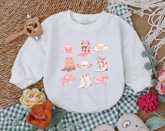 Cowgirl Boots Romper, Western Boots Baby Bodysuit, Girl Rodeo Outfit, Western Baby Gift, Newborn Bubble Romper, Rodeo Baby Shower Gift