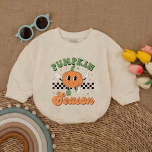 Pumpkin Season Baby Romper, Funny Pumpkin Baby Bodysuit, Fall Baby Outfit, Halloween Baby Clothes, Halloween Baby Shower Gift, Bubble Romper