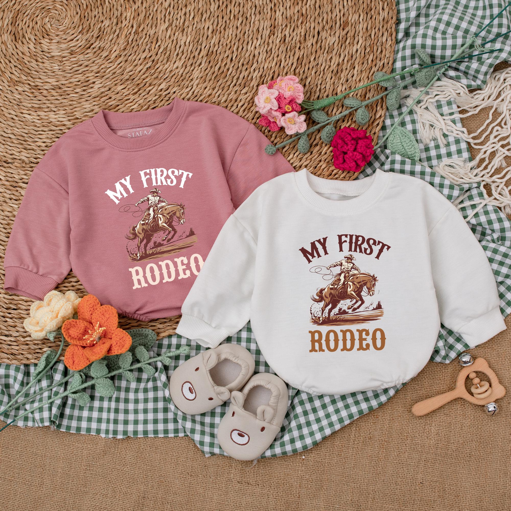 Personalized My First Rodeo Birthday Romper, Western Birthday Bodysuit ...