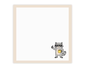 Raccoon Thumbs Up Post-it Notes, Fun Desk Stationery