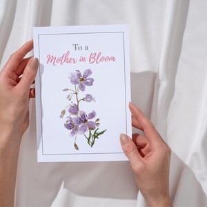 Tarjeta "Madre en Flor" - Tarjeta para mamás primerizas o futuras mamás - Embarazo, baby shower, ánimo posparto - Descarga digital