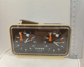 Horloge d'échecs Sutton Coldfield mécanique vintage analogique Rare, en bon état de fonctionnement