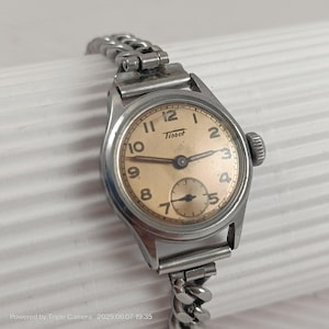 1950 VINTAGE LADIES TISSOT 6510  wrist watch, working condition, the watch glass has cracks, bracelet til 17.5cm