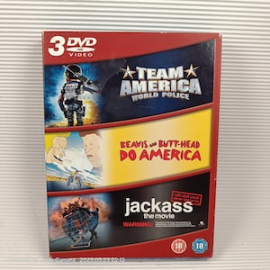 Extreme Comedy Collection (DVD, 2006, 3-Disc Set) Team America, Jackass, Bevis &butt head do America, Pal 2 region, very good condition